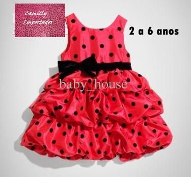 Vestido Bolinha 1 ate 12 anos